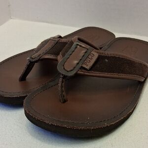 Polo by Ralph Lauren Men's Brown Leather Thong Sandals